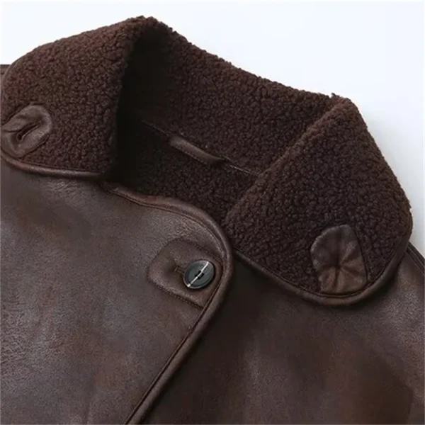 2024 Autunno Nuovo stile di abbigliamento da donna Cappotto giacca double face integrato in pelliccia con colletto ribaltabile alla moda e versatile 3