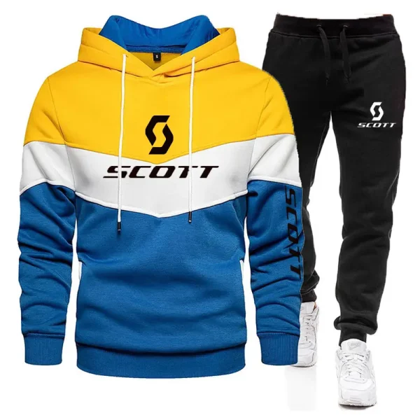 Nuovi set da uomo Autunno Bicicletta pullover Felpa con cappuccio e pantaloni 2 pezzi Tuta casual Maschile Marca Running Jogging Tuta sportiva 3