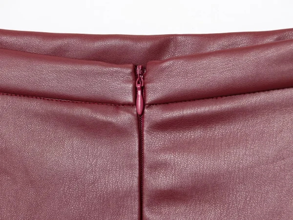 Stile europeo e americano 2025 nuova gonna a trapezio in pelle PU versatile di moda retrò di fascia alta 6