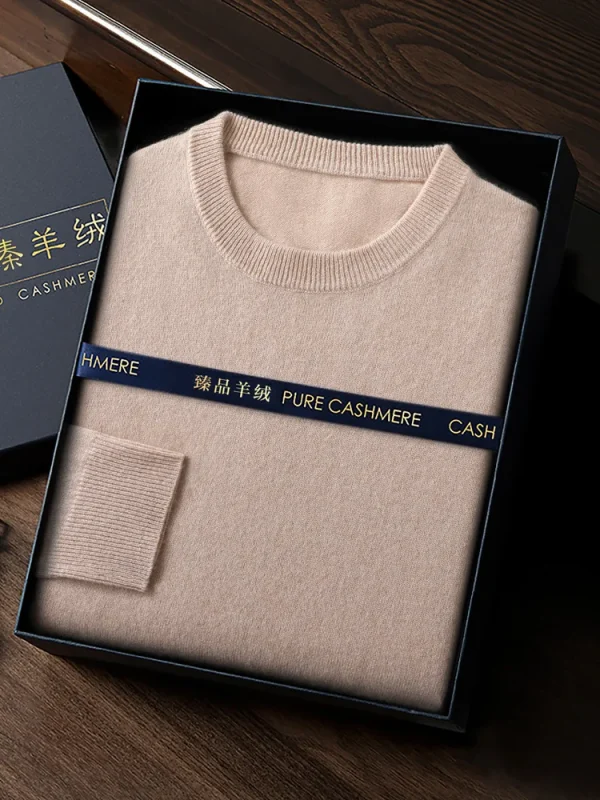 CHICUU Maglione da uomo 100% O-Collo Pullover Basic Manica lunga Maglieria in cashmere Autunno Inverno Abbigliamento intelligente Top 3