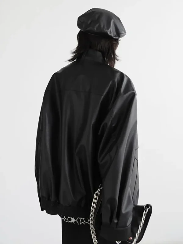 CHIC VEN Giacca da donna a maniche lunghe Solido colletto alla coreana spesso PU Cappotto in ecopelle Top femminile Cappotto trapuntato Autunno Inverno 2024 6