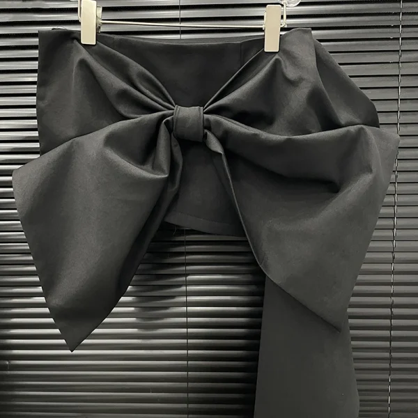 DEAT Moda Versatile Nuova Grande Bowknot Minigonna Per Le Donne di Nicchia Design A-line Gonne Corte Irregolari Femminile Alla Moda 11A05869 3