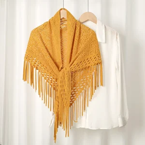 Maglia scava fuori uncinetto Crop Top Coprispalle Pullover Donna Camicetta di pizzo Beach Cover Up Maglietta ampia Scialle Poncho Avvolgere Grandi sciarpe 1