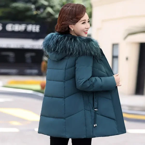 2023 Nuova Giacca Invernale Parka da Donna Cappotto Lungo Collo di Pelliccia Con Cappuccio Giubbotti Cappotto di Spessore Caldo di Cotone Imbottito Cappotto Puffer Parka 1