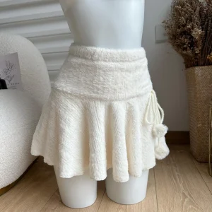 MEXZT Kawaii Minigonne bianche Donna Preppy Carino Gonna a vita alta Inverno Giapponese Streetwear Lace Up Chic Slim A Line Faldas Nuovo 1