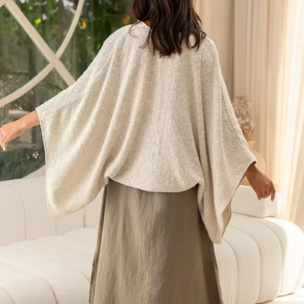 Cardigan coprispalle da donna tinta unita aperto sul davanti copertura ampia per le vacanze al mare abbigliamento quotidiano attività all'aperto streetwear 6