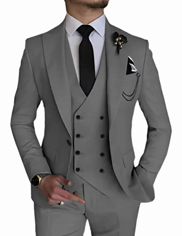 Abito da uomo di lusso con bottone singolo Abito da lavoro in 3 pezzi Smoking da sposo per matrimonio (giacca + gilet + pantaloni) Elegante di alta qualità 2024 2
