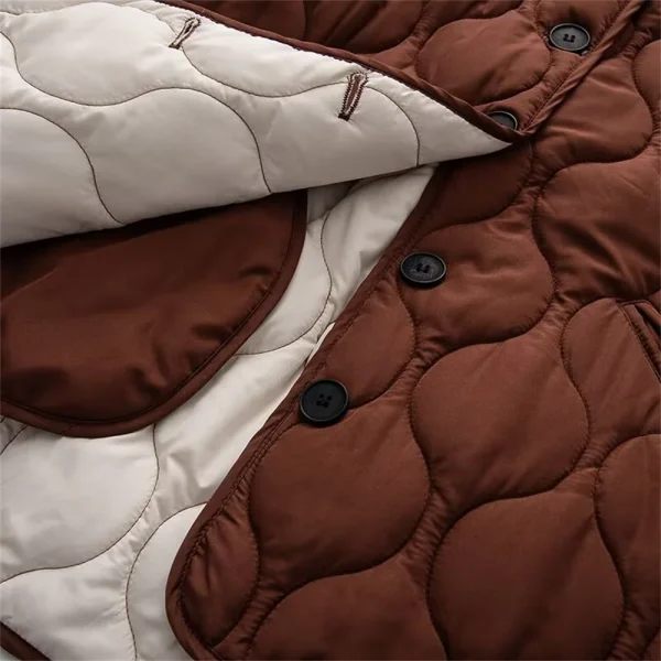 Giacca da donna casual in cotone a maniche lunghe con scollo tondo semplice e versatile 6