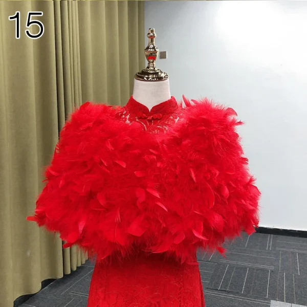 Vera piuma di struzzo scialle da sposa donna inverno pelliccia avvolgente mantello sciarpa soffice piuma coprispalle da sposa stole da festa mantello da sposa mantello 3
