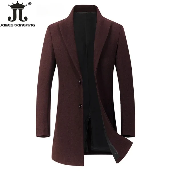 Autunno e inverno Boutique Lana Moda Tinta unita da uomo Casual Business Cappotto di lana Giacca Trench da uomo caldo Taglia Eur 2