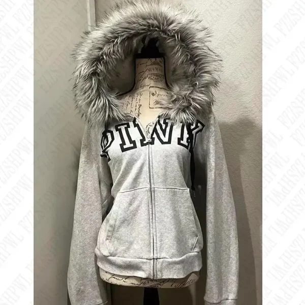 2025 Y2k Donne Gotico Hip Hop Moda Grafica Punk Lettera Stampa Zip Up Felpe Estetica Harajuku Felpe con cappuccio Abbigliamento Streetwear 1