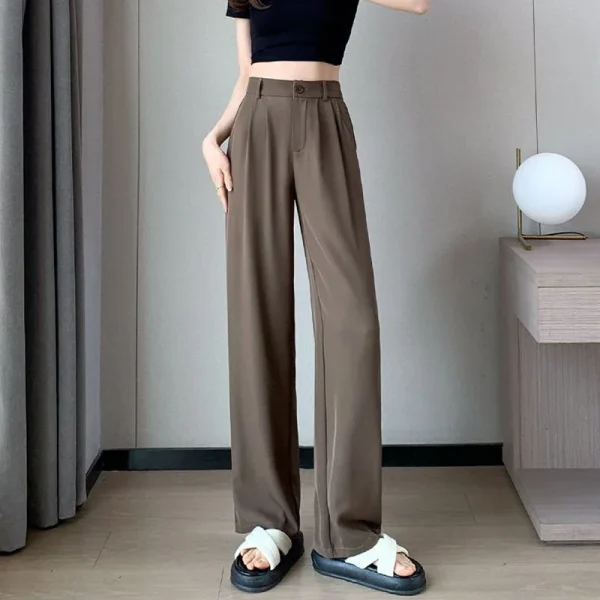 Pantaloni da abito da donna Pantaloni classici alla moda da donna Pantaloni comodi a gamba dritta da donna Mamma Pantaloni lunghi larghi casual coreani 2