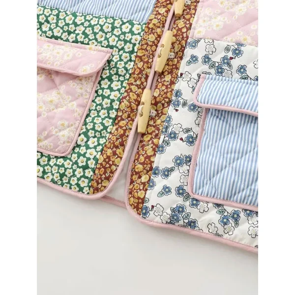 DUOPERI Donna Y2K Moda con tasche Giacche patchwork Vintage O-Collo Maniche lunghe Abiti da donna chic femminili 5
