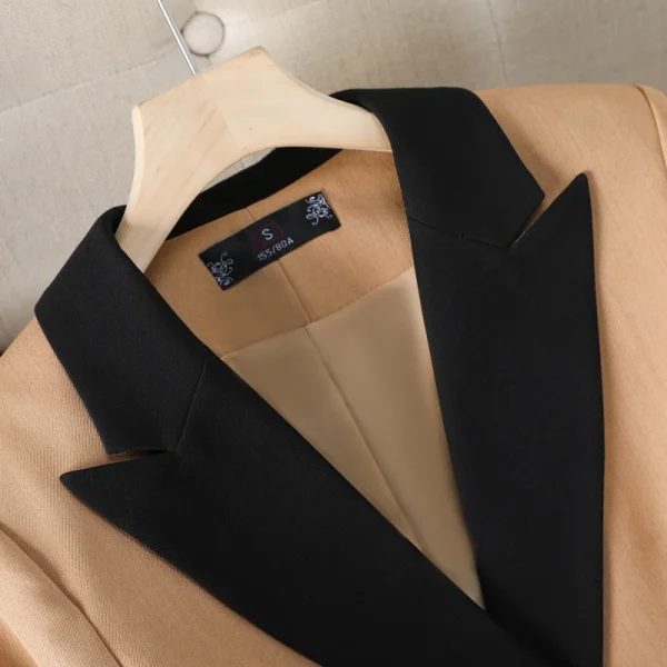 NAVIU Moda Khaki Nero Bianco Pantalone da donna Set da 2 pezzi Office Ladies Donna Business Abbigliamento da lavoro Giacca formale e pantaloni 5