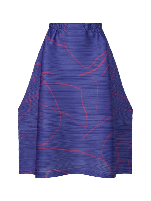 Gonne larghe in vita elastica con linea stampata a pieghe Miyaek 4