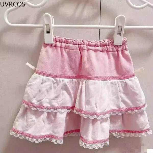 Dolce Lolita Stile Torta Mini Gonne Giappone Donne Kawaii Cartoon Ricamo Arco Gonne a pieghe Y2k Gonna corta da fata Faldas Mujer 2