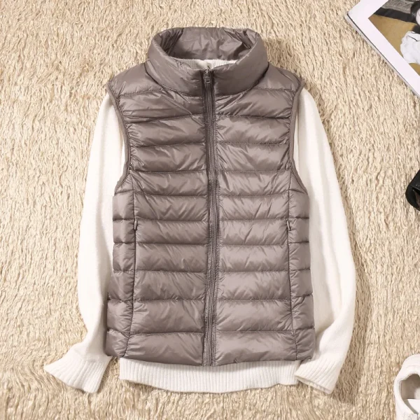 2024 nuove donne autunno inverno Ultra leggero piumino d'anatra giacca donna 90% piumino d'anatra bianco gilet senza maniche 2