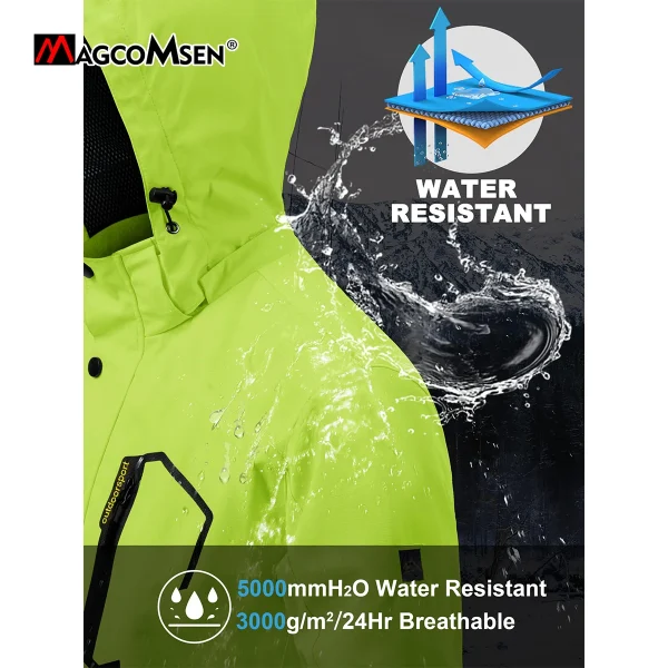 MAGCOMSEN Giacche leggere Giacche antipioggia foderate in rete da uomo Giacche da trekking impermeabili con cappuccio Cappotti giacca a vento primavera/autunno Uomo 3
