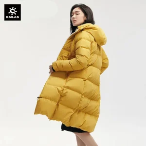 KAILAS Piumino invernale caldo escursionismo all'aperto antivento addensato Softshell con cappuccio piumino d'oca lungo cappotti KG 2133613 1
