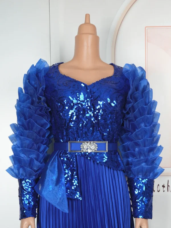 2025 Abiti da festa di lusso Eleganti abiti da sera con paillettes per le donne Africa Abbigliamento Matrimonio Prom Abito lungo aderente Abiti Dashiki 5