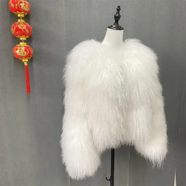 Nuovo inverno autunno moda vera giacca di pelliccia da donna genuina pelliccia di pecora della Mongolia 2