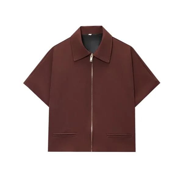 MUJER 2025 Giacca corta da donna con cerniera Varsity Giacche da donna Manica corta Cappotti da donna Capispalla casual Giacche da donna per le vacanze 5