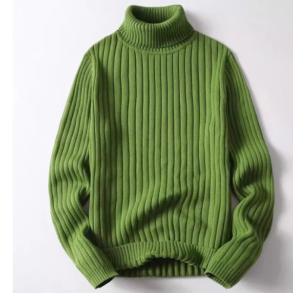Maglione da uomo dolcevita pullover maschile maglione solido addensare autunno inverno taglie forti 3XL 4XL collo alto abbigliamento striscia uomo maglieria 5