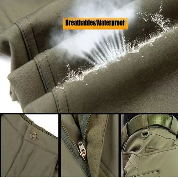 Città da uomo Gargo Inverno Tattico SharkSkin Giubbotti Pantaloni da trekking Pesca Arrampicata Trekking Caccia casual Pantaloni da campeggio M-5XL 3