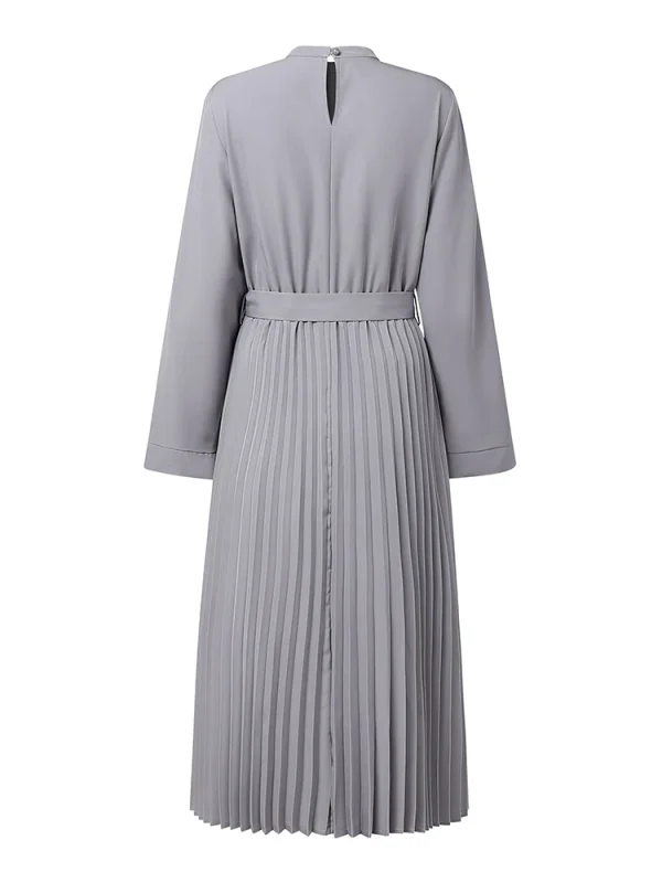 Elegante autunno abito a linea ZANZEA abiti da donna da ufficio 2025 elegante O collo manica lunga lavoro Midi Vestido vestito estivo a pieghe solido 5