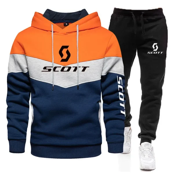 Nuovi set da uomo Autunno Bicicletta pullover Felpa con cappuccio e pantaloni 2 pezzi Tuta casual Maschile Marca Running Jogging Tuta sportiva 5