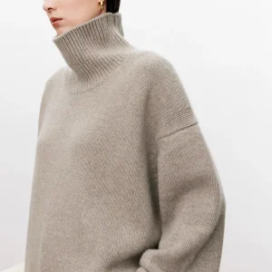 Dolcevita ispessito maglione in puro cashmere al 100% maglione da donna con silhouette in maglia pigra e allentata Prodotti europei 1