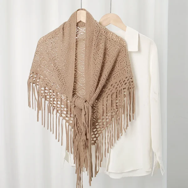 Maglia scava fuori uncinetto Crop Top Coprispalle Pullover Donna Camicetta di pizzo Beach Cover Up Maglietta ampia Scialle Poncho Avvolgere Grandi sciarpe 4