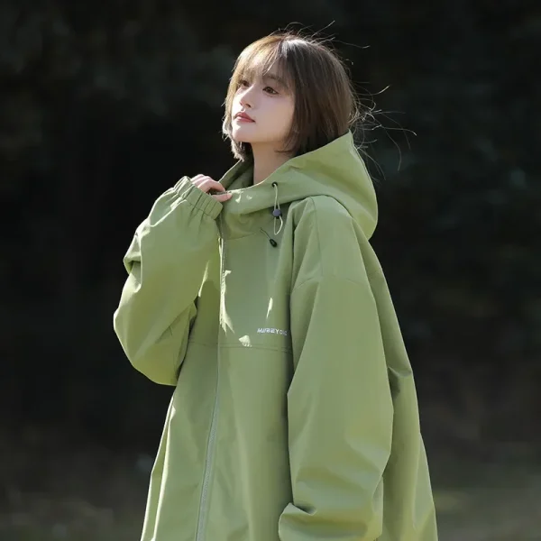 Autunno Donna Giacca a vento da baseball giapponese Giacche Manica lunga Cappotto singolo Capispalla High Street Harajuku Fashion Bomber Jacket 5