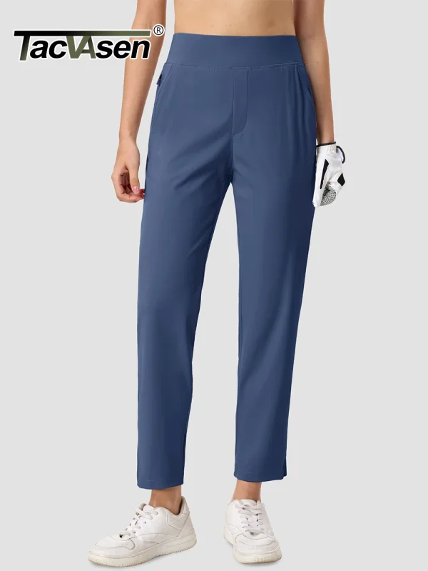 TACVASEN Pantaloni da golf da donna UPF 50+ Pantaloni a vita alta elasticizzati leggeri Pantaloni da lavoro casual ad asciugatura rapida Pantaloni sportivi da viaggio 1