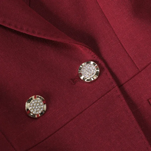 NAVIU Set da 2 pezzi per donna Elegante blazer doppiopetto e pantaloni dritti a vita alta Completo da donna da ufficio in stile coreano 6