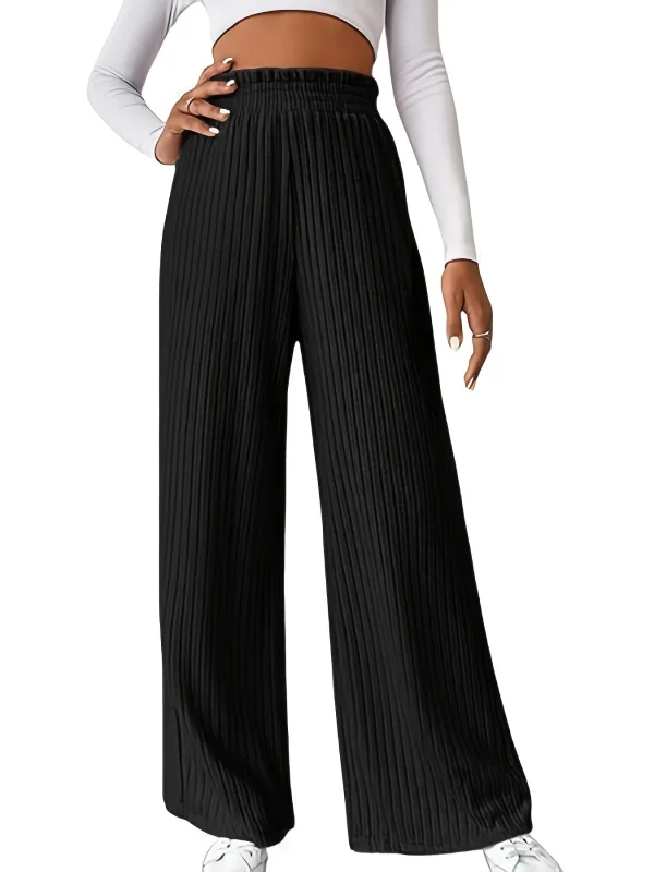 Nuovi pantaloni casual in maglia larga autunno e inverno da donna 4