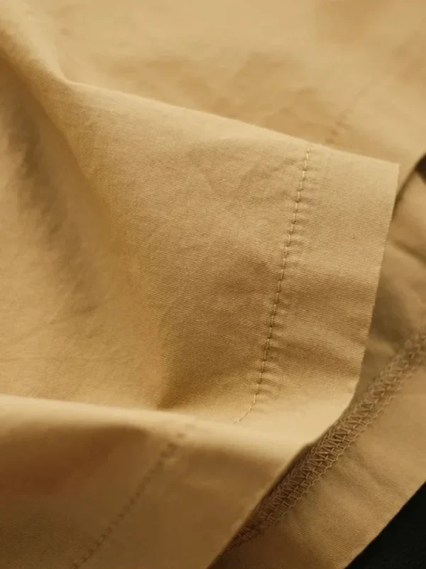 Pantaloni da donna kaki 100% puro cotone Casual allentato elastico in vita pantaloni a gamba larga donna 2025 estate nuovi pantaloni gonna nera retrò 5
