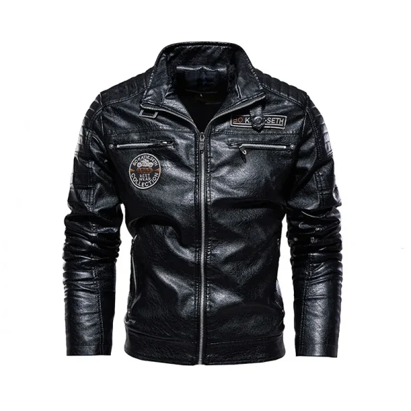 Nuovi uomini invernali da uomo di alta qualità moda fodera in pile cappotto giacca in pelle stile moto giacche Casual cappotto caldo nero 2