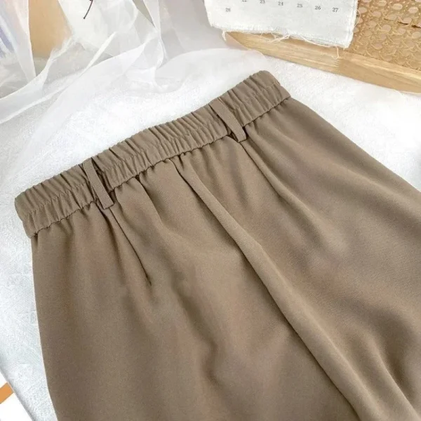 Autunno Primavera Abito nero Pantaloni Haren Moda donna Pantaloni casual elastici a vita alta Donna Pantaloni da ufficio solidi stile coreano 2025 5