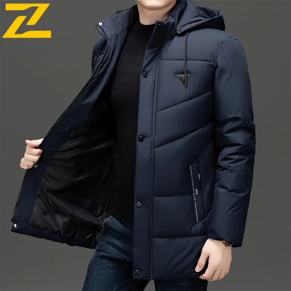 2025 Parka con cappuccio da uomo nuovo moda lusso inverno per il tempo libero giacca imbottita piumino in cotone impermeabile e caldo per esterni 3