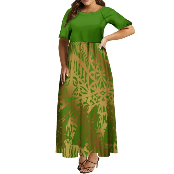 Abito da coppia polinesiano abbinato abito girocollo da donna Plus Size 8xl abito elegante e camicia abbottonata da uomo spedizione gratuita 3