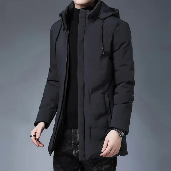 Nuovo marchio con cappuccio moda casual lungo addensare capispalla Parka giacca da uomo giacca a vento invernale cappotti abbigliamento uomo Parka di alta qualità 5
