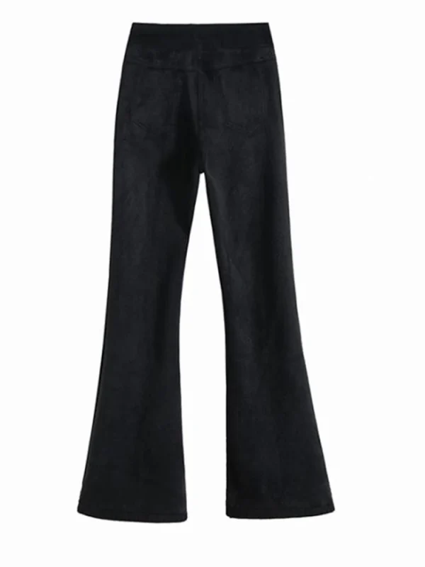 Pantaloni in denim skinny con bottoni addensati Inverno più jeans svasati divisi foderati in velluto Vita alta Vaqueros caldi Pantalones casual coreani 5