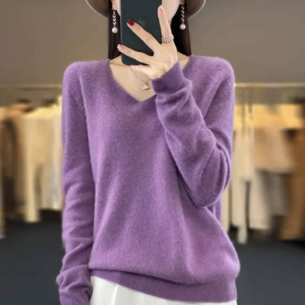 2025 maglione di cashmere da donna 100% lana maglione di lana da donna maglione pullover lavorato a maglia maglione autunno e inverno maglione pullover 4