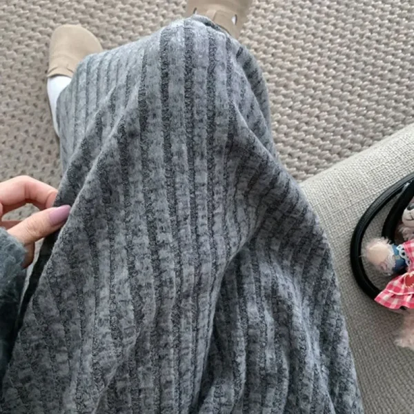 Smvp 2024 Autunno Inverno Nuovo Addensare Peluche A-line Gonne Wowen Solido Casual A Vita Alta Gonna Lunga Delle Signore di Stile Pigro Midi Gonne 5
