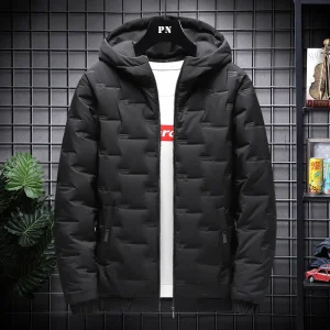 Parka imbottito con cappuccio da uomo nuovo inverno Abiti caldi Giubbotti imbottiti in cotone alla moda Cappotti larghi Giacche di pane caldo addensato 1