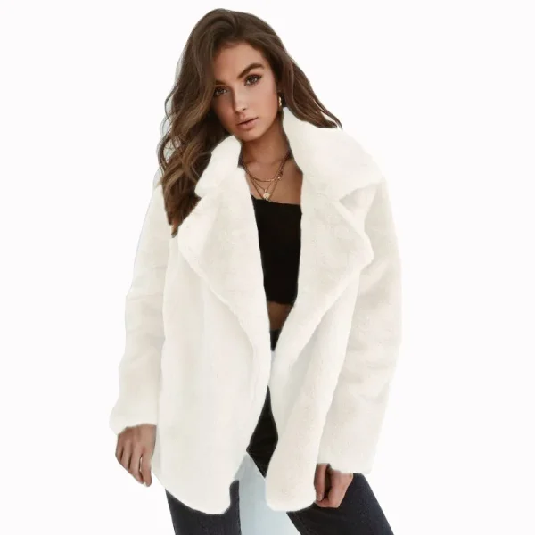 Nuove donne pelliccia sintetica elegante marrone Shaggy cappotti autunno inverno caldo peluche Teddy Coat Streetwear femminile bianco peloso soffice giacca 2