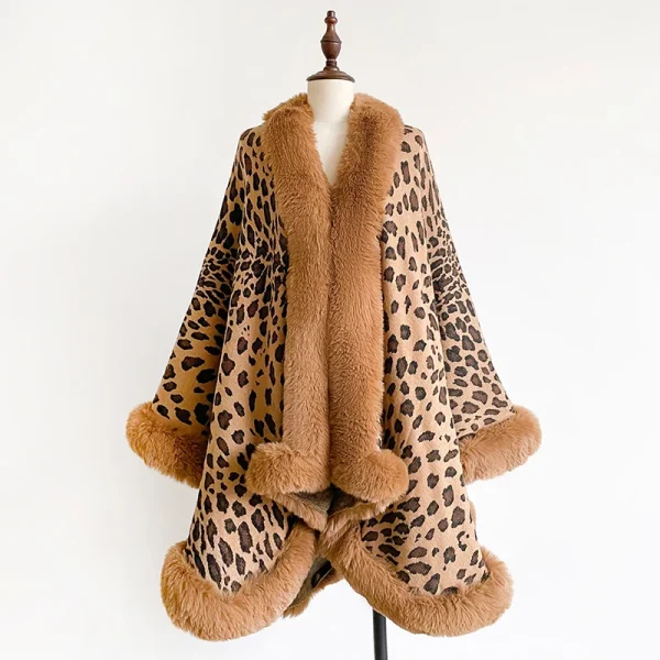 Capispalla da donna con stampa leopardata calda e spessa - Y2K Streetwear e mantello elegante, cappotto, giacca, mantello e poncho per l'autunno inverno 2