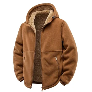 Nuova giacca in lana di agnello calda spessa tinta unita moda autunno e inverno per giacca sportiva antivento casual allentata da uomo taglie forti 1