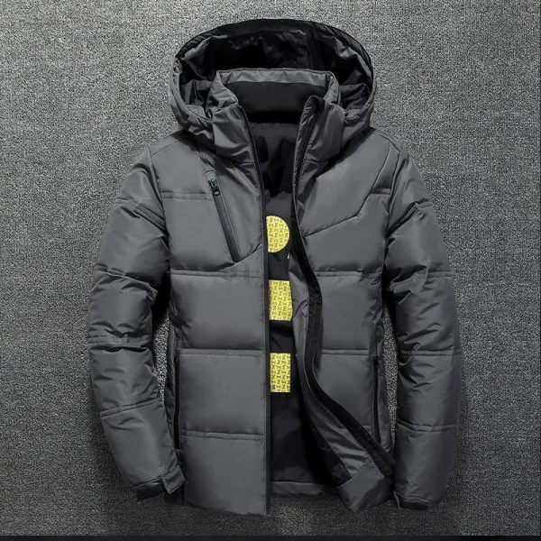 Piumino con cappuccio in piumino d'anatra ultraleggero moda autunno e inverno Cappotto caldo da uomo in piuma d'anatra bianca Abbigliamento da strada da uomo 1